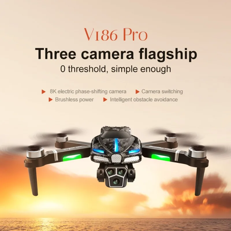 Drone Gimbal 2 Axis - ใหม่V186 Pro Drone Professionalมอเตอร์ไร้แปรง 8K GPS