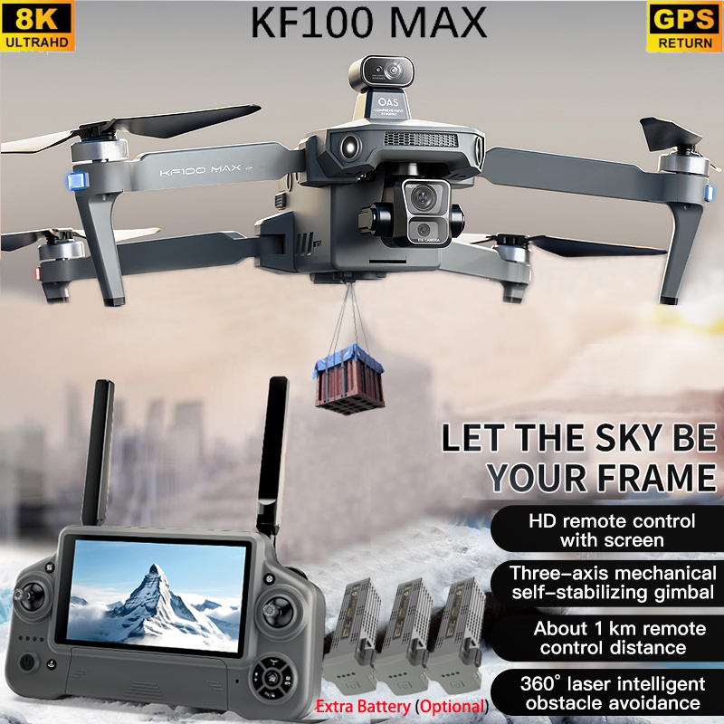 Drone Gimbal 3 Axis - KF100 MAX GPS Drone 4K กล้อง