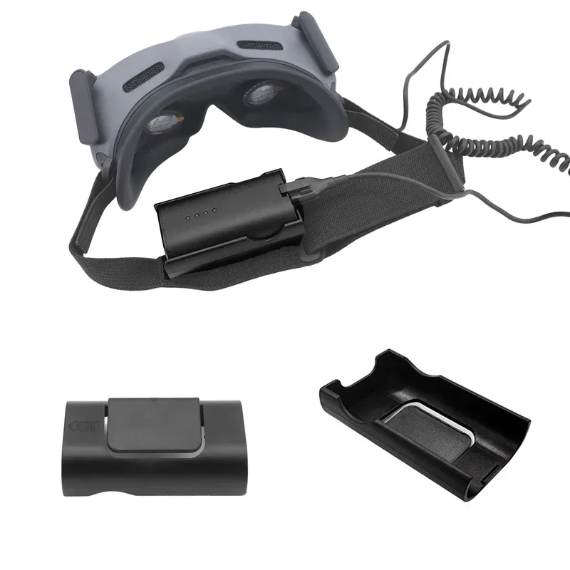 Drone Gimbal Case - แบตเตอรี่ผู้ถือแถบคาดศีรษะแบตเตอรี่กรณีเชลล์คลิปด้านหลังสําหรับ DJI Avata FPV แว่นตา V2