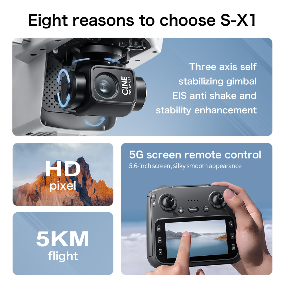 โดรน Lenovo S-X1 MAX GPS พร้อม - Drone Gimbal 3 Axis บทวิจารณ์และราคา